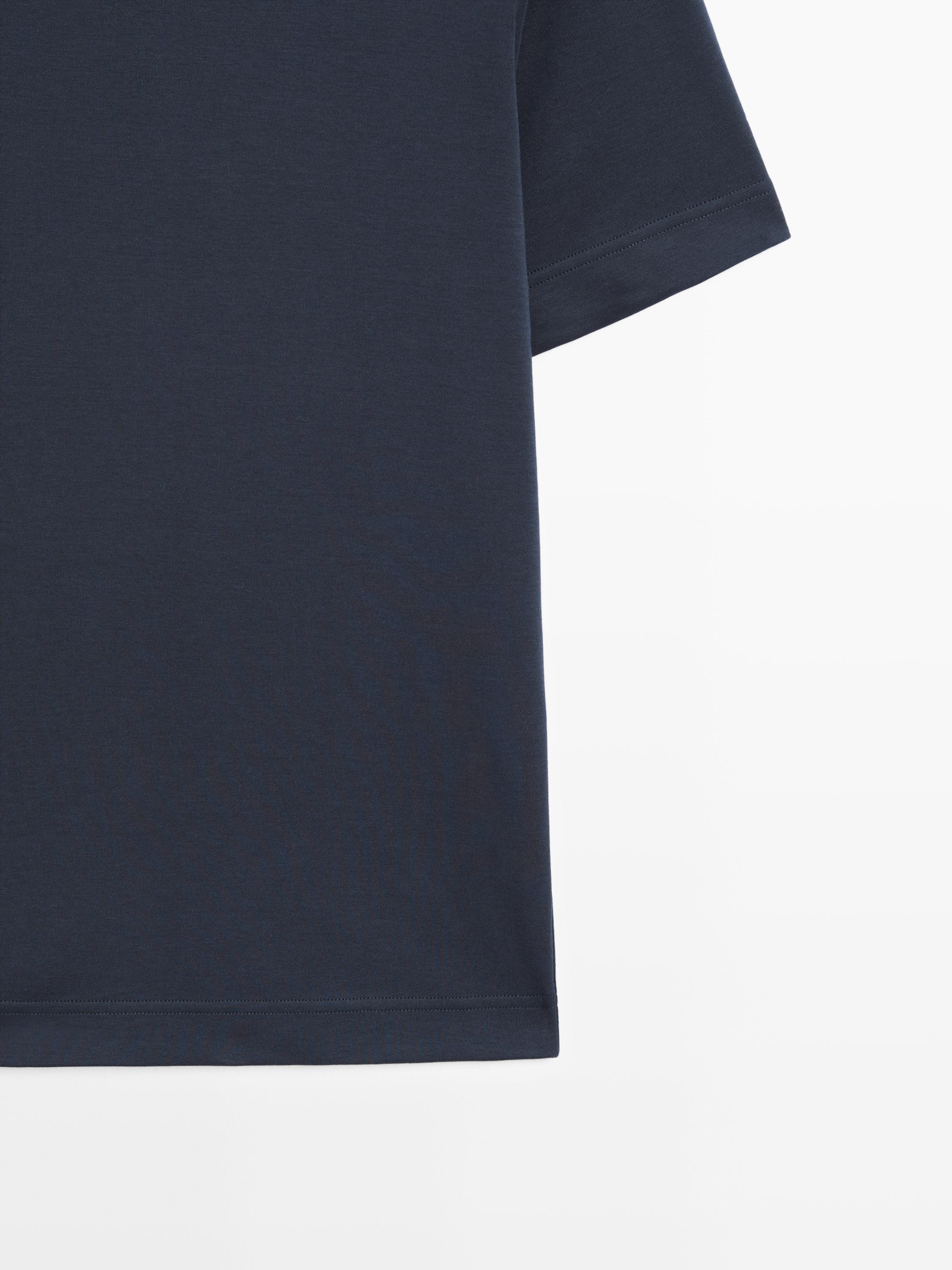 T-shirt interlock col rond 100 % coton
